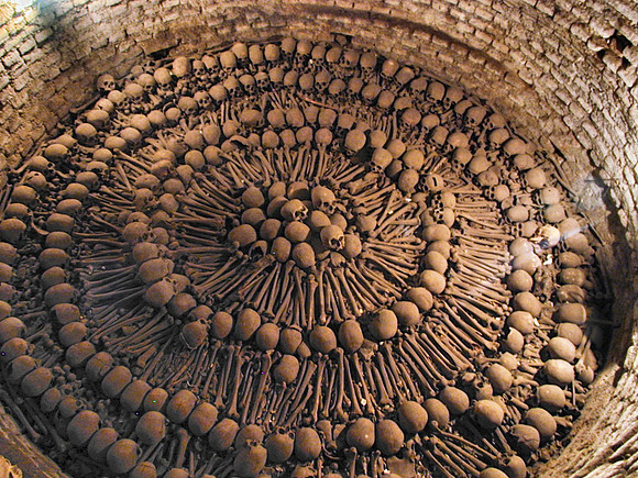 Bones of faithful beneath Catholic Church in Lima, Peru